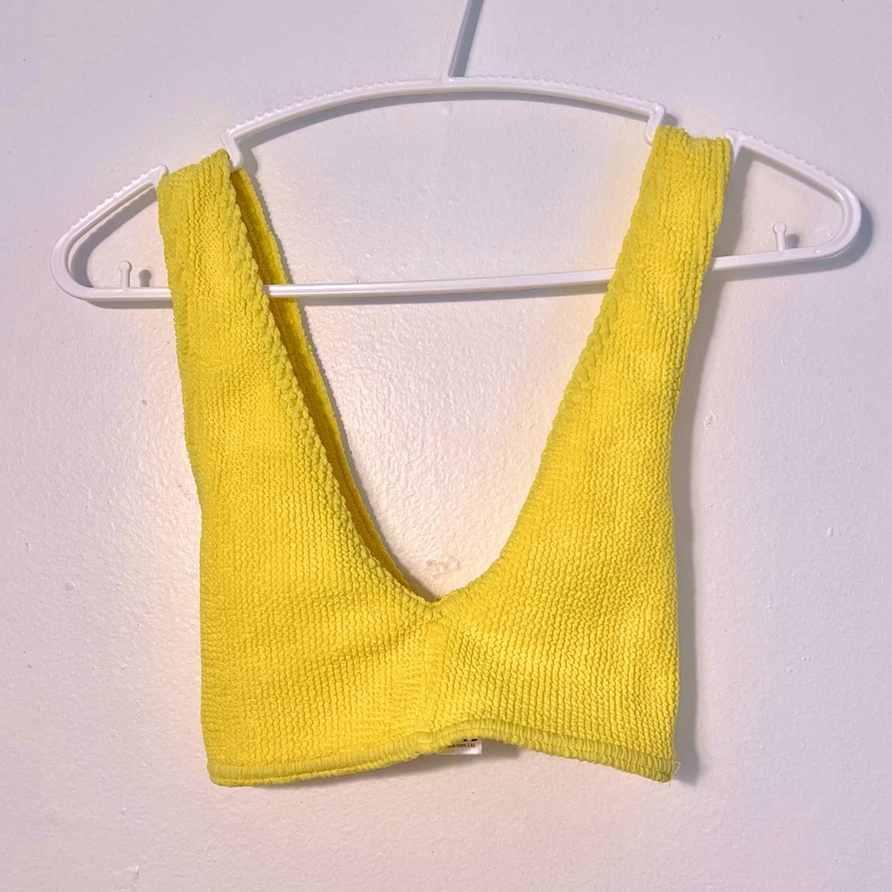 ASOS DESIGN mix and match crinkle crop bikini top